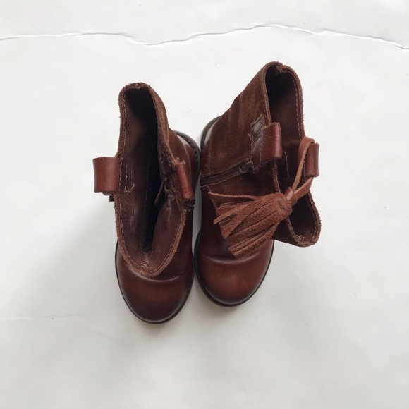Zara brown tassel leather/suede boots EUC - light wear size 26(9.5 toddler) - Picture 5 of 10